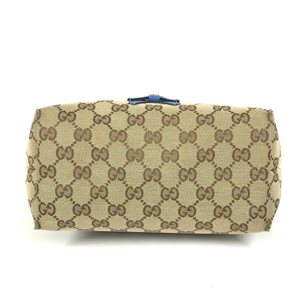 Gucci Blue Tote Parrot Charm Canvas Papagallo Bag GG Leather Handbag - Picture 5 of 15